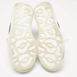 Alexander McQueen White/Black Leather Oversized Sneakers Size 43