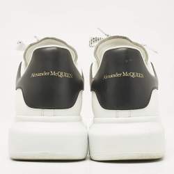 Alexander McQueen White/Black Leather Oversized Sneakers Size 43