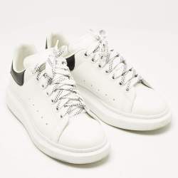 Alexander McQueen White/Black Leather Oversized Sneakers Size 43