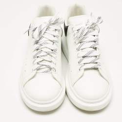 Alexander McQueen White/Black Leather Oversized Sneakers Size 43