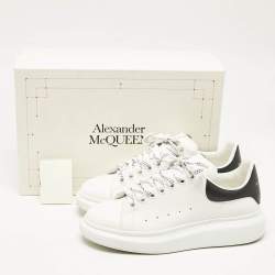 Alexander McQueen White/Black Leather Oversized Sneakers Size 43