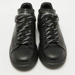 Pre Owned Alexander Mcqueen Black Leather Oversized Sneakers Size 42.5