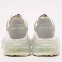 Alexander McQueen White Leather Oversized Lace Up Sneakers Size 44.5