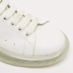 Alexander McQueen White Leather Oversized Lace Up Sneakers Size 44.5