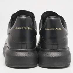 Alexander McQueen Black Leather Larry Low Top Sneakers Size 43
