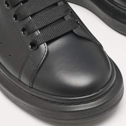Alexander McQueen Black Leather Larry Low Top Sneakers Size 43