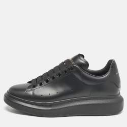 Alexander McQueen Black Leather Larry Low Top Sneakers Size 43