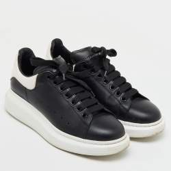 Alexander McQueen Black/White Leather Oversized Low Top Sneakers Size 43