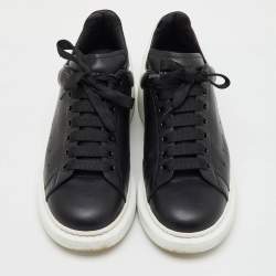 Alexander McQueen Black/White Leather Oversized Low Top Sneakers Size 43