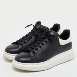 Alexander McQueen Black/White Leather Oversized Low Top Sneakers Size 43