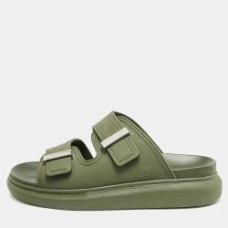 Alexander McQueen Green Rubber Hybrid Flat Sandals Size 42