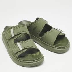 Alexander McQueen Green Rubber Hybrid Flat Sandals Size 42