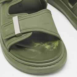 Alexander McQueen Green Rubber Hybrid Flat Sandals Size 42