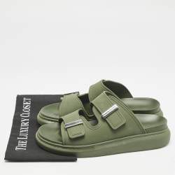 Alexander McQueen Green Rubber Hybrid Flat Sandals Size 42