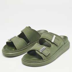 Alexander McQueen Green Rubber Hybrid Flat Sandals Size 42