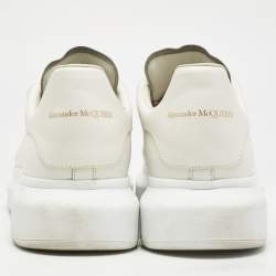 Alexander McQueen White Leather Oversized Lace Up Sneakers Size 45.5