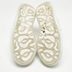 Alexander McQueen White Leather Oversized Lace Up Sneakers Size 45.5