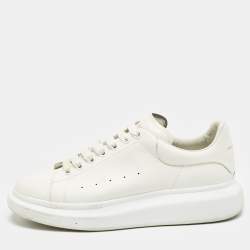 Alexander McQueen White Leather Oversized Lace Up Sneakers Size 45.5