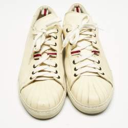 Alexander McQueen Cream Leather Lace Up Sneakers Size 45