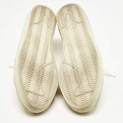 Alexander McQueen Cream Leather Lace Up Sneakers Size 45