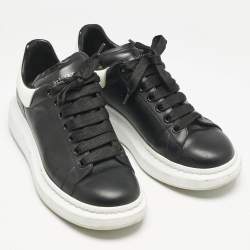 Alexander McQueen Black/White Leather Larry Sneakers Size 40