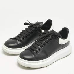 Alexander McQueen Black/White Leather Larry Sneakers Size 40
