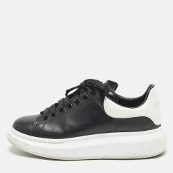 Alexander McQueen Black/White Leather Larry Sneakers Size 40