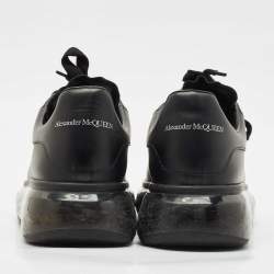 Alexander McQueen Black Leather Larry Low Top Sneakers Size 42