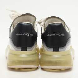 Alexander McQueen White Leather Larry Clear Sole Sneakers Size 43