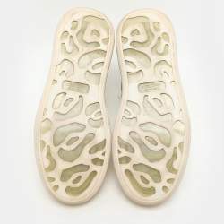 Alexander McQueen White Leather Larry Clear Sole Sneakers Size 43