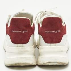 Alexander McQueen White/Red Leather and Suede Oversized Runner Low Top Sneakers Size 44