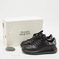 Alexander McQueen Black/White Leather Larry Sneakers Size 43