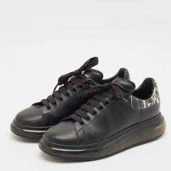 Alexander McQueen Black/White Leather Larry Sneakers Size 43