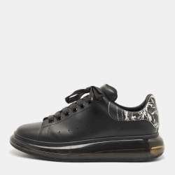 Alexander McQueen Black/White Leather Larry Sneakers Size 43