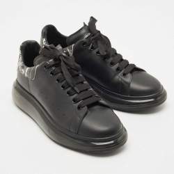 Alexander McQueen Black/White Leather Larry Sneakers Size 43