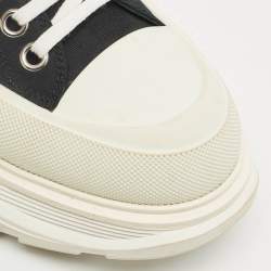 Pre Owned Alexander McQueen Black Canvas Tread Slick Sneakers Size 41