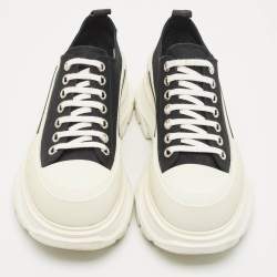 Pre Owned Alexander McQueen Black Canvas Tread Slick Sneakers Size 41