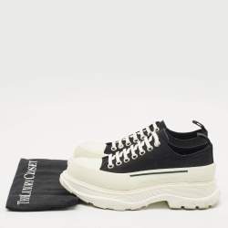 Pre Owned Alexander McQueen Black Canvas Tread Slick Sneakers Size 41
