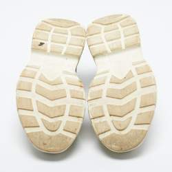 Pre Owned Alexander McQueen Black Canvas Tread Slick Sneakers Size 44