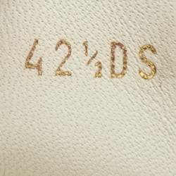 Pre Owned Alexander McQueen White/Black Leather Oversized Lace Up Sneakers Size 42.5