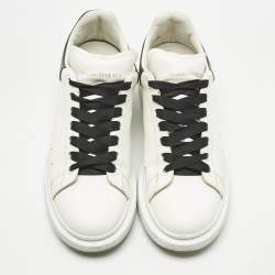 Pre Owned Alexander McQueen White/Black Leather Oversized Sneakers Size 43