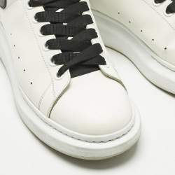 Pre Owned Alexander McQueen White/Black Leather Oversized Sneakers Size 43
