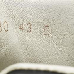 Pre Owned Alexander McQueen White/Black Leather Oversized Sneakers Size 43