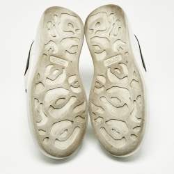 Pre Owned Alexander McQueen White/Black Leather Oversized Sneakers Size 43