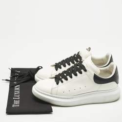 Pre Owned Alexander McQueen White/Black Leather Oversized Sneakers Size 43