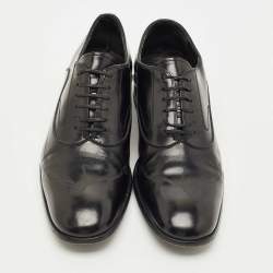 Pre Owned Alexander McQueen Black Leather Lace Oxford Size 43