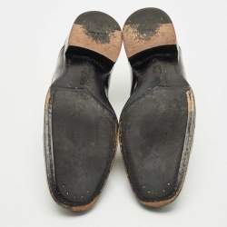 Pre Owned Alexander McQueen Black Leather Lace Oxford Size 43