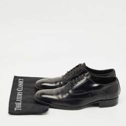 Pre Owned Alexander McQueen Black Leather Lace Oxford Size 43