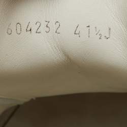 Pre Owned Alexander McQueen White/Black Leather Oversized Clear Sole Sneakers Size 41.5