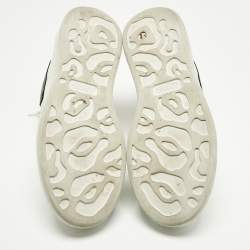 Pre Owned Alexander McQueen White/Metallic Leather Oversized Sneakers Size 39